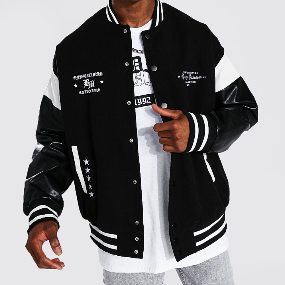 Black varsity jacket
